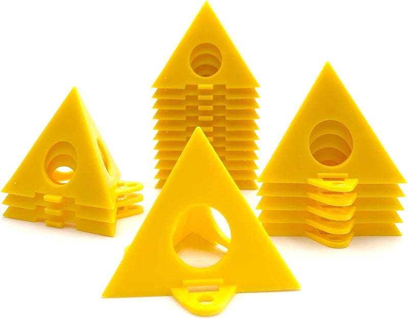 Qgond 20pcs Painters Pyramids Stands, Heavy-Duty Painting Tripods for Cabinets & Doors with Locking Design, Stackable Mini Cones for Smooth Finishes, Supports Up to 250 Pounds - Ideal for DIY & Professional Projects (yellow) - Image 1
